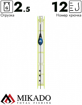 Оснастка для удочки Mikado 031 - 2.5 г. (леска 8 м., 0.14, поводок 0.12, крючок 12)
